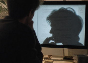 Dark Shadow on Computer Screen