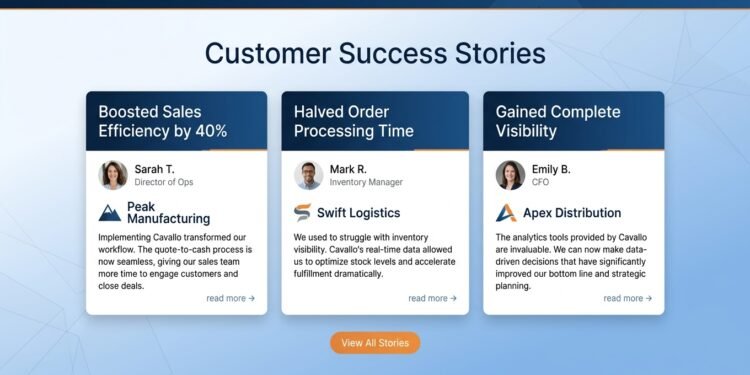 give me customer stories for cavallo.com
