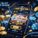 Smartphone displaying an online slot game with casino chips and neon lights, illustrating the Mega155 Online guide